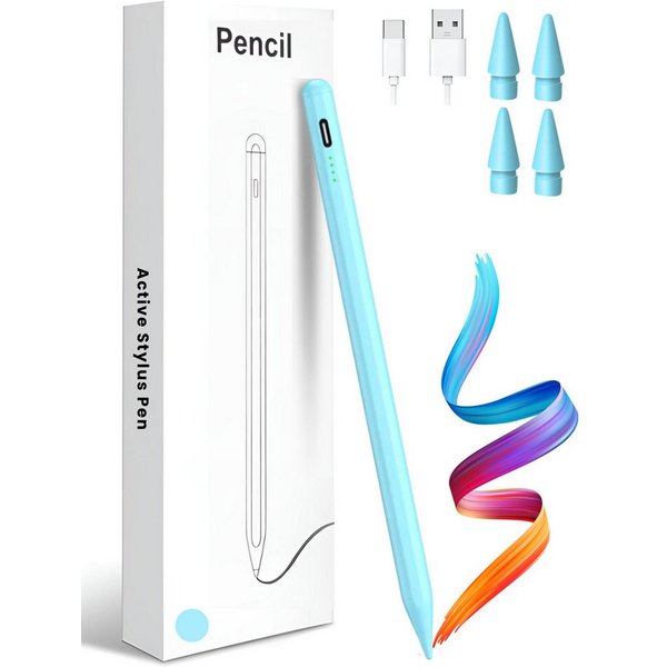 S&T Design Eingabestift Stift für iPad USB-C (2018-2024) Schnellladen für Apple iPads (2018-2024), mit Ersatzspitze) Tabletstift Stylus Pencil 2. Generation Pen