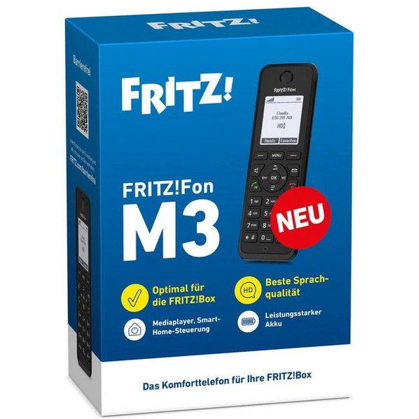 Fritz! FRITZ!Fon M3 DECT-Telefon mit HD-Telefonie, Smart-Home & Freisprechen Schnurloses DECT-Telefon