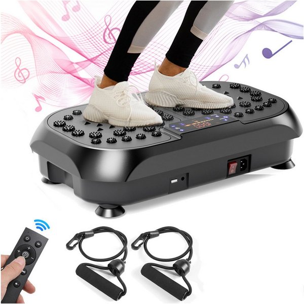 kehot Vibrationsplatte Vibrationsplatte für Ganzkörpertraining zu Hause, 200 W, 120 Intensitätsstufen, (57,5 x 42,5 x 17 cm, bis 200 kg belastbar), Mit Training