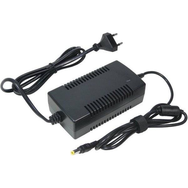 Trade-Shop Ladegerät passend für 48V Akkus mit 5,5mm x 2,1mm Rundstecker Anschlus Netzteil (Länge: ca. 2m / Stecker: 5,5mm x 2,1mm / mit LED-Ladestandsanzeige)