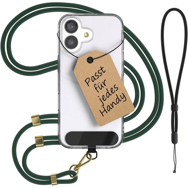 EAZY CASE Handykette Universal Handykette für alle Modelle zum Umhängen, Handykette LG Google Pixel Sony etc. Handyband Ring mit Karabiner Grün