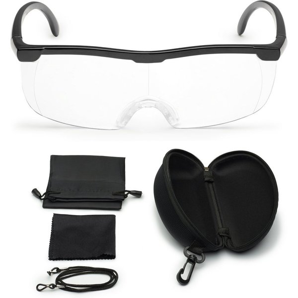 FALINGO Lupenbrille Vergrößerungsbrille Leselupe Lupe auf der Nase Vergrößerung auf 200%, inkl. Hardcase und Zubehör, Geeignet für Brillenträger, Beide Hände fr