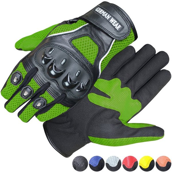 German Wear Motorradhandschuhe GW400G-M9 Motocross Biker Handschuhe Leder- & Textilhandschuhe in 6 Farben