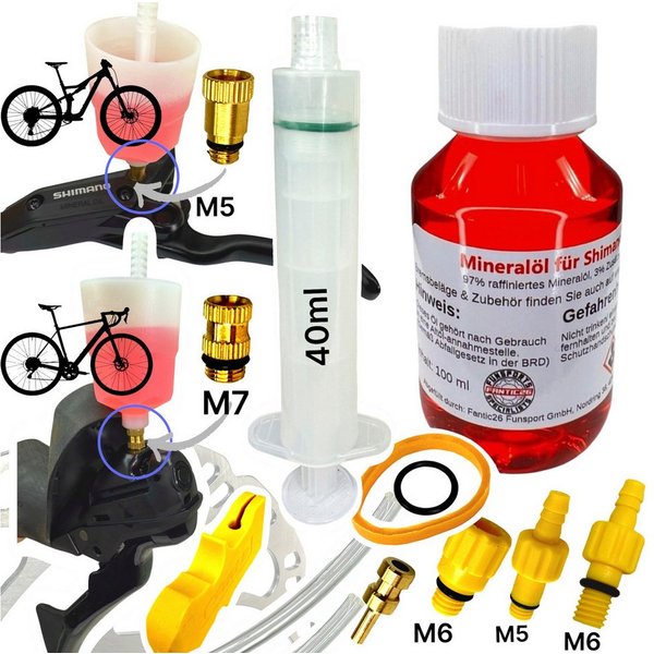 Fantic26 Fahrrad-Montageständer Service Kit 100ml Shimano Mineral Öl Surron Tektro Scheibenbremsen