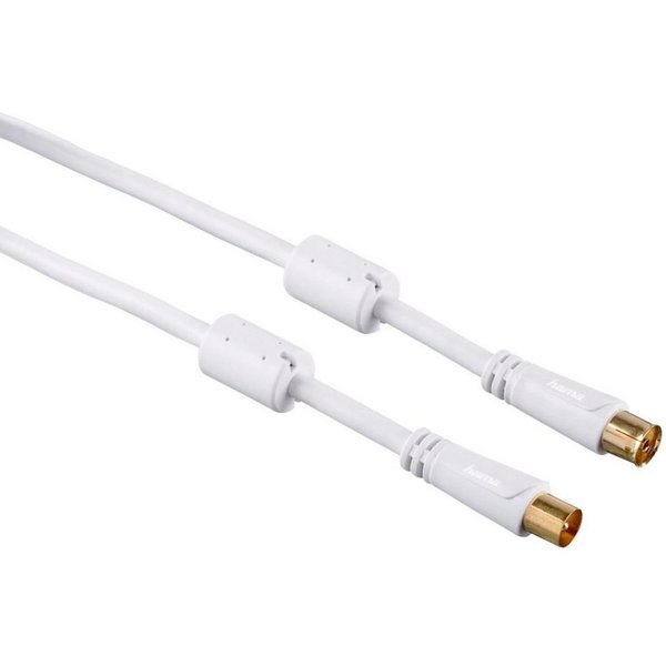 Hama 15m Antennen-Kabel 100db Koaxial-Kabel Video-Kabel, Koaxial, Koaxial (1500 cm), 15m für TV 8K 4K HDR DVB-T2 DVB-C Koax-Kabel Fernsehantennen-Stecker