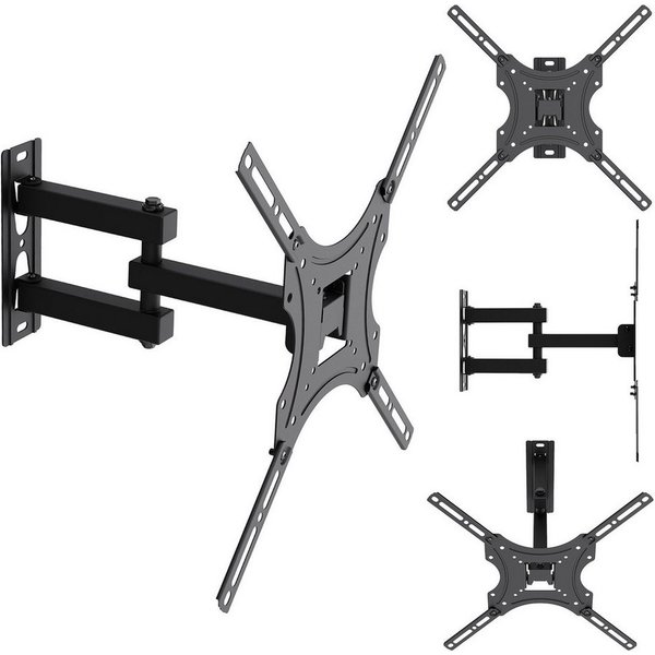 Maclean TV-Wandhalterung MC-190 für 32–55''-Geräte max. 25 kg, (bis 55 Zoll, Neigungsverstellung 0°– -15°, Schwenkverstellung +90°– -90)