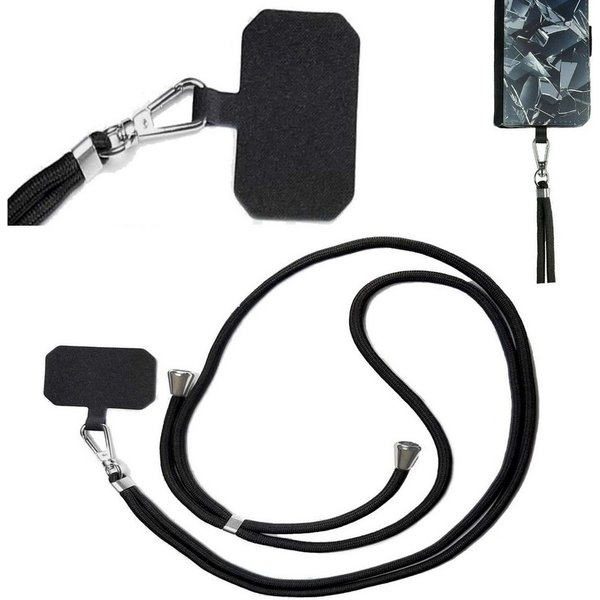 Traumhuelle Handykette Universal HandyKETTE HandyBAND zum Umhängen Kette Band schwarz, verstellbar für Handy Hülle Schutzhülle Case Cover Handytasche Etui