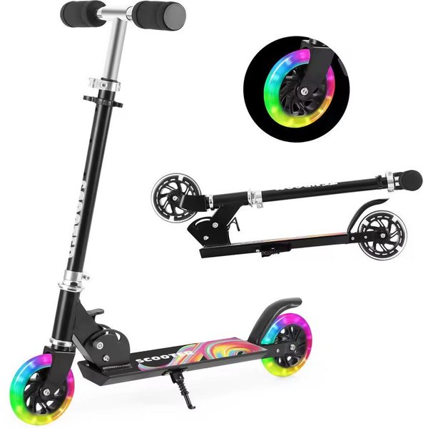 Athlix Tretroller Cityroller für Kinder mit Beleuchtung, Roller faltbar höhenverstellbar, ab 3 Jahren, maximal 50kg Belastung