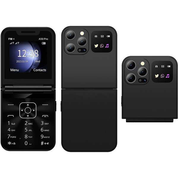 Athlix SERVO i16 PRO Flip Mobiltelefon 2G GSM Rentner Kinder Smartphone Klapphandy (180° Flip-Design, Dual-SIM, große Tasten)