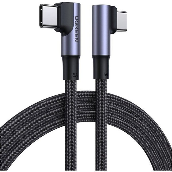UGREEN Abgewinkeltes USB- C Kabel Quick Charge Power Delivery 100 W schwarz Smartphone-Kabel, (200 cm)