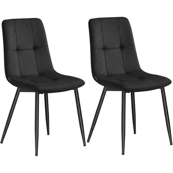 VASAGLE Esszimmerstuhl Samt, Küchenstühle, Sessel mit verstellbaren Füßen (2 St), Belastbar bis 120 kg, 43 x 51 x 82 cm, für Küche und Wohnzimmer