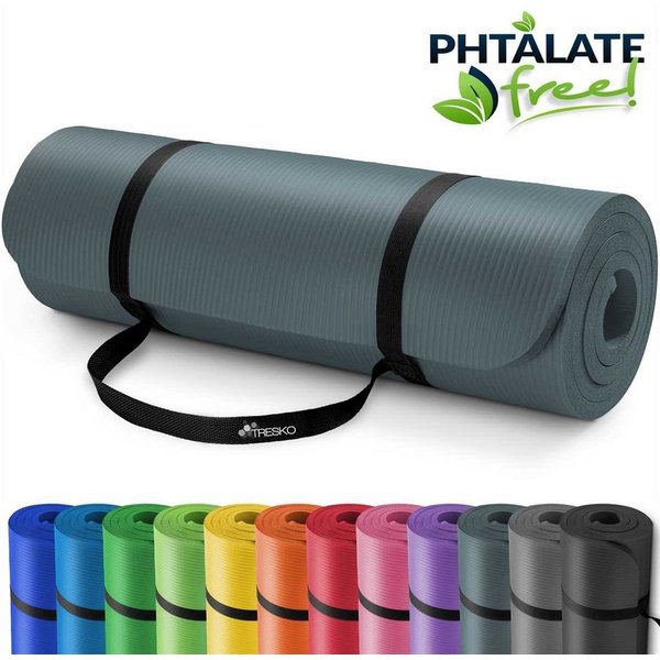 TRESKO Gymnastikmatte rutschfest mit Tragegurt Sportmatte gepolstert, Yogamatte Gymnastikmatte Dick Fitnessmatte