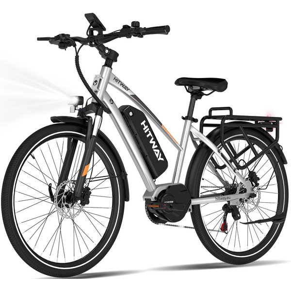 HITWAY E-Bike Trekkingrad 27,5 Zoll E-Bike Mittelmotor, Reichweite bis 150-180 km, 7 Gang shimano shimano Schaltwerk, Kettenschaltung, Mittelmotor, 468 Wh, Dreh