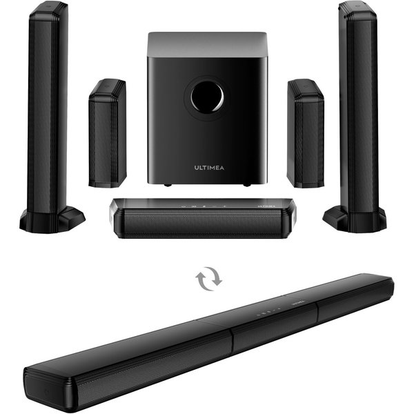 Ultimea Apollo S70 Ultra mit RGB Licht Soundbar 7.1-Kanal Virtual-Surround Sound System (Soundbar für Smart-TV mit 2 Surround-Lautsprechern, 410 W, 6,5'' Subwoo