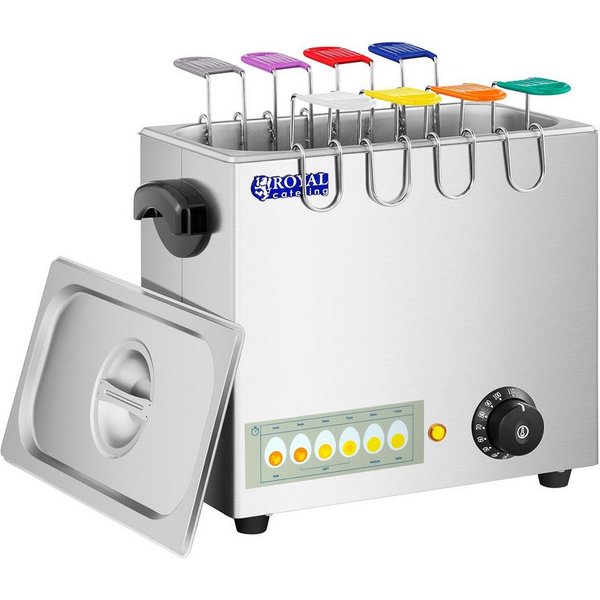 Royal Catering Eierkocher Eierkocher 8 Eier 2600W 30-110°C Edelstahl Warmhaltefunktion, 2600 W