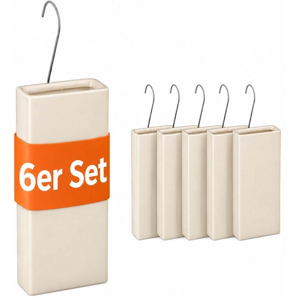 relaxdays Luftbefeuchter Heizkörper 6er Set, 0.4 l Wassertank, Beige