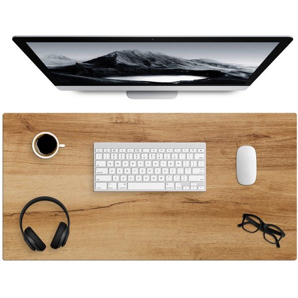 MuchoWow Gaming Mauspad Holzoptik - Braun - Holz (1-St), Gaming Mauspad XXL, Schreibtischunterlage, Desk Mat Groß, 80x40 cm