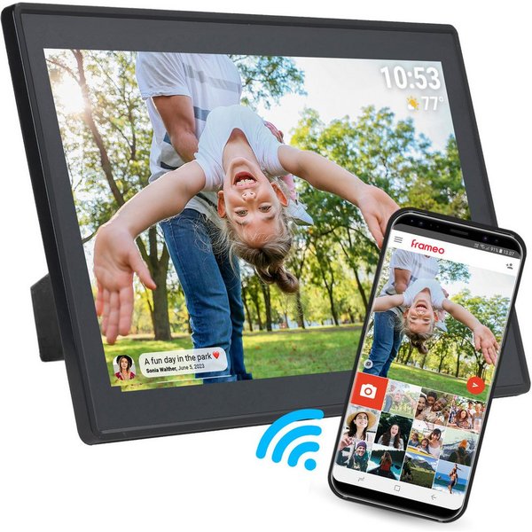 Denver PFF-1515B Digitaler Bilderrahmen (39.62 cm/15.6 ", 1920 x 1080 Pixel, 16 GB, mit WLAN und Frameo Software)