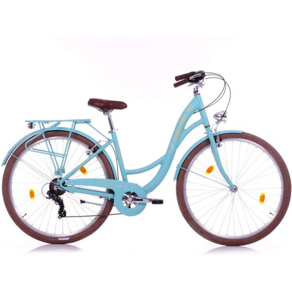 BERLIN BIKE Cityrad Bella 2 Damen Hollandrad 28 Zoll – Alurahmen & Shimano 7‑Gang, Shimano RD-TY300 Schaltwerk, Kettenschaltung, (Set, Shimano 7-Gang-Schaltung)