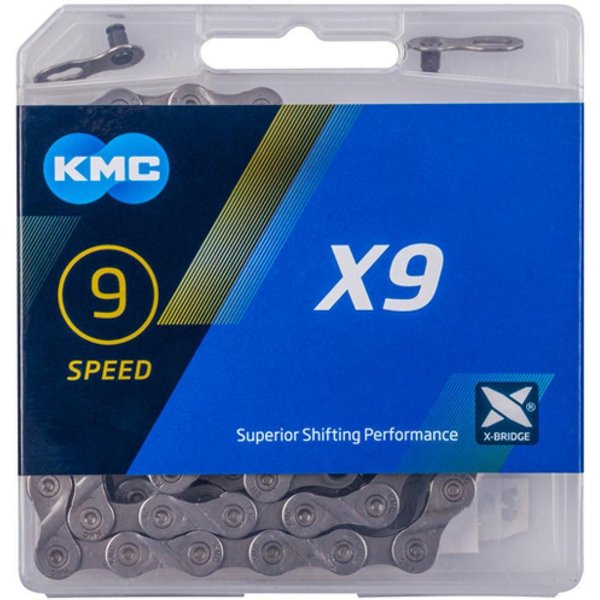 KMC Fahrradkette KMC X9 Kette grau, 9-fach, 114 Glieder, 1/2" x 11/128", 6,6 mm, mit Mi