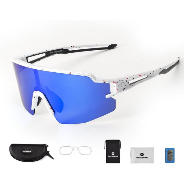 ROCKBROS Fahrradbrille Sportbrille Herren Outdoor Radfahren Angeln Golf PC Rahmen, photochrom, UV400 Schutz, ultraleicht, winddicht
