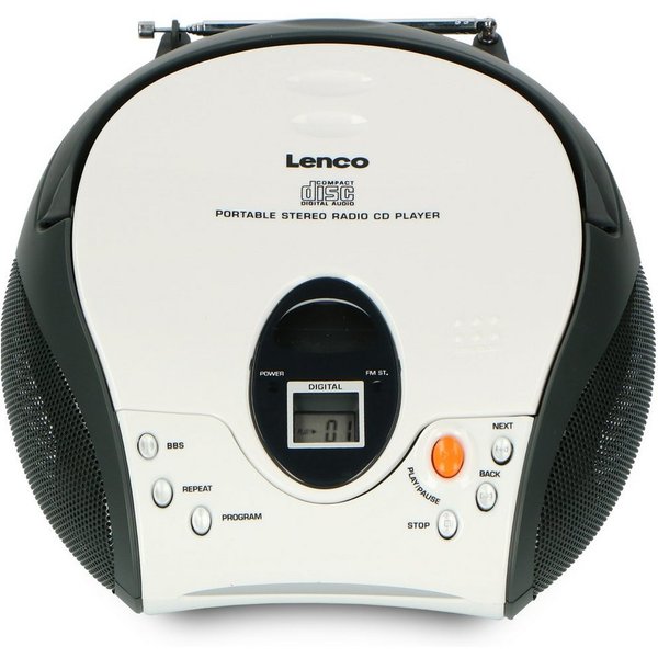 Lenco SCD-24 CD-Radiorecorder (FM-Tuner, 1 W, FM-Radio, CD/MP3 und programmierbarer Speicher. Kompakt für unterwegs)