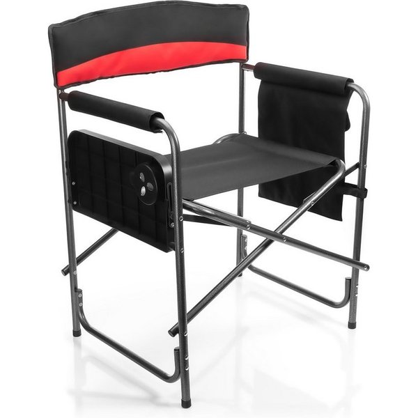 BigDean Campingstuhl XXL Komfort Regiestuhl in schwarz (Packung, 1 St), 180kg Belastbar, Falt/Klappbar, Tragegriffe