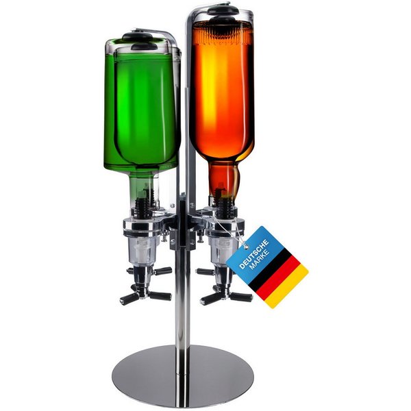 Goods+Gadgets Flaschenhalter Barbutler Flaschenhalter mit 2cl Dosierer–Edles Spirituosen-Accessoire, Flaschenhalterung für Getränke