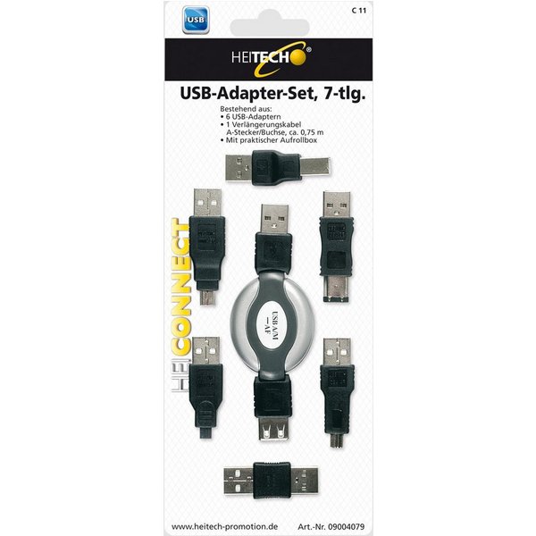 HEITECH USB-Adapter-Set, 7-tlg USB-Adapter