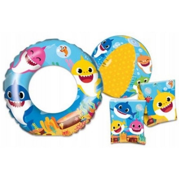 SAMBRO Schwimmring Baby Shark Schwimmset: Schwimmring, Armbänder & Ball