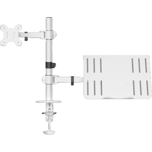 LMG Germany Monitor-Halterung Monitorhalterung mit Laptophalterung, 32 Zoll, max. 10 kg je Halterung, (bis 27 Zoll, Für Monitor & Laptop, VESA-kompatibel, 360° 
