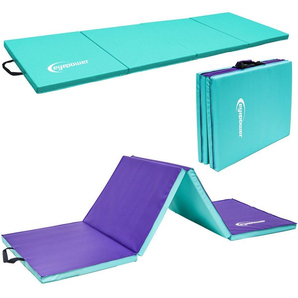 eyepower Weichbodenmatte 180 x 60 x 3 cm - XL Turnmatte für Zuhause - Faltbare Gymnastikmatte, Kinder Weichbodenmatte