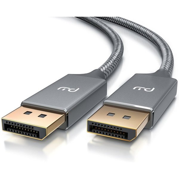 Primewire DP Kabel mit Nylonummantelung 8K 7680 x 4320 @ 60 Hz mit DSC - 1m Audio- & Video-Kabel, DisplayPort, 1.4 (100 cm), für Gaming-Monitor und PC, flüssige
