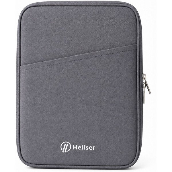 HELLSER Tablettasche für iPad & Android Tablets bis 12,1 Zoll, gepolstert, Grau & Schwarz, passend für iPad Air/Pro 11" & Samsung Galaxy Tab S9/10/11 - 11"