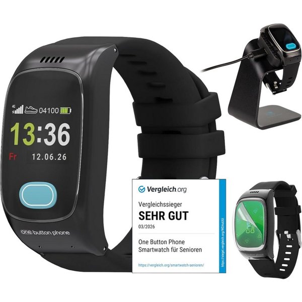 one button phone Notfallarmband GPS&SOS Notruf mit Sturzerkennung Smartwatch, SOS-Taste, automatische Sturzerkennung und GPS-Ortung