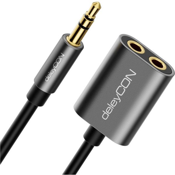 deleyCON deleyCON 3,5mm Klinke Splitter Audio Stereo AUX Adapter Kabel Audio-Kabel