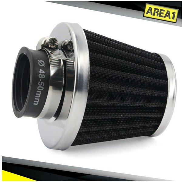 Area1 Luftfilter Universal Tuning Sport Luftfilter Filter, Anschluss 48 49 50 mm