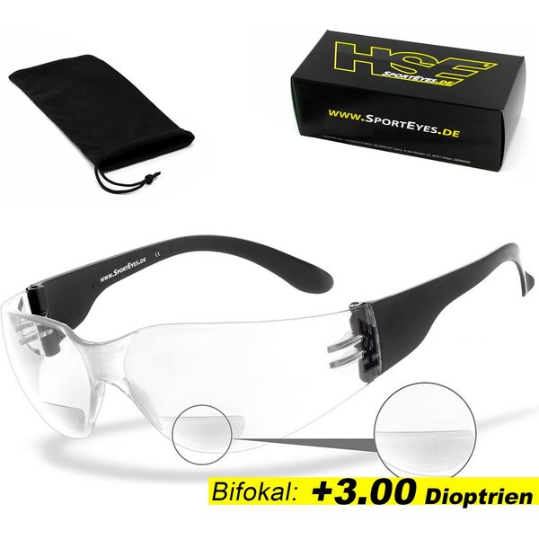 HSE - SportEyes Sportbrille SPRINTER 2.3, Leseteil (1 bis +3 Dioptrien)