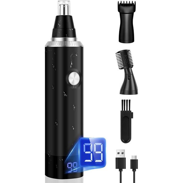 TUWENA Nasen- und Ohrhaartrimmer Nasenhaartrimmer Herren, 3 in 1 Nasentrimmer, Nasenhaarschneider, USB Wiederaufladbar Ohrhaartrimmer Schmerzloser Nasenhaarentf