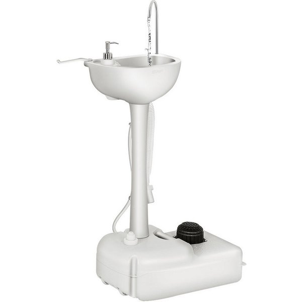 COSTWAY Campingtoilette, Campingwaschbecken mit 17L Wassertank, Fußpumpe