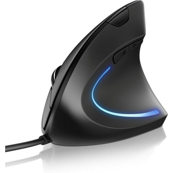 CSL kabelgebunden, vertikal, optisch, USB, ergonomisch, Rechtshänder ergonomische Maus (kabelgebunden, 6400 dpi, 800–6400 DPI, gummierte Oberfläche, 6 Tasten, 1