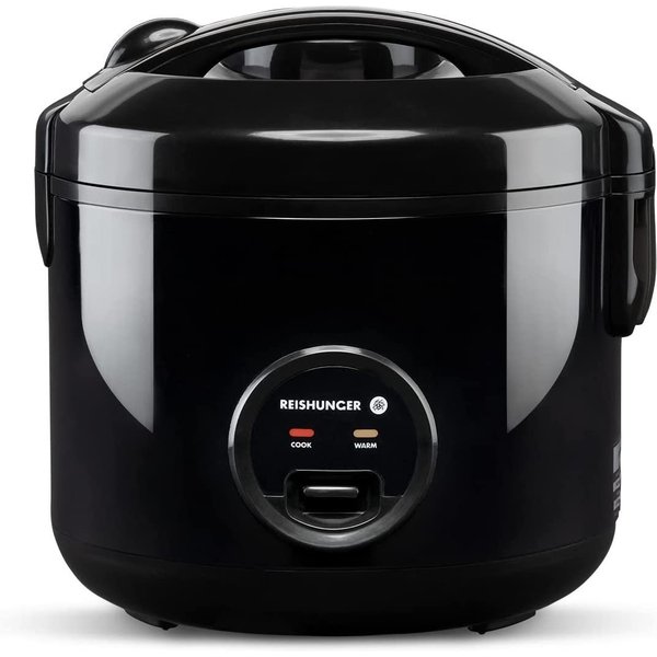 Reishunger Reiskocher Basis – 1,2 L – mit Keramikbeschichtung – bis zu 6 Portionen, 500 W, Mit Dampfgarfunktion & Warmhaltefunktion