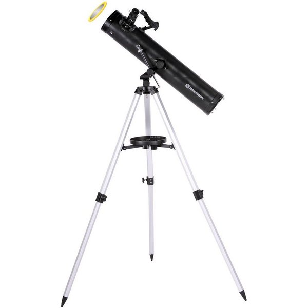 BRESSER Teleskop BRESSER Venus 76/700 AZ Spiegelteleskop mit Smartphone-Adapter & Sonn…
