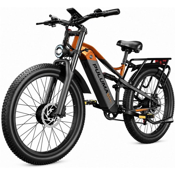 PixelPilot E-Bike Cityrad 26 Zoll Fully Fatbike mit 20Ah Akku, Shimano 7-Gang, DNM Dämpfung pro, 7 Gang, (Packung)