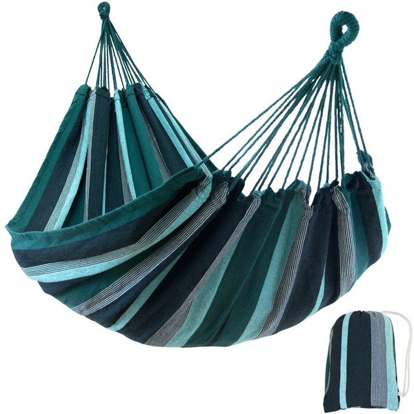 yourGEAR Hängematte Maui Smaragd Hängematte 200x120cm 240 kg Baumwolle Tuchhängematte