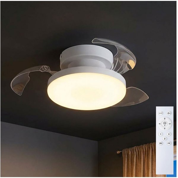 EGLO Deckenventilator, LED Deckenventilator CCT weiß Fernbedienung Rechts Linkslauf
