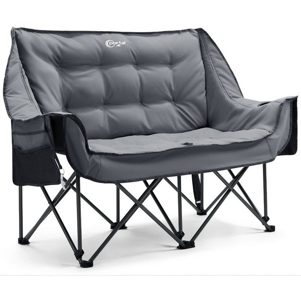 Portal Campingstuhl Klappsofa Campingsofa 2 Personen Faltbar 272kg Belastbar (1 St), Gepolstert Hohe Rückenlehne Tragetasche