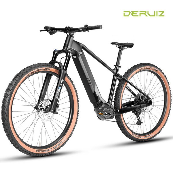 DERUIZ E-Bike Mountainbike 29 Zoll, 110 Nm Mittelmotor, max. 180km, 6 Stufen, Bluetooth + APP, 11 Gang SHIMANO CUES ASLU6000T1R Schaltwerk, Kettenschaltung, Mit