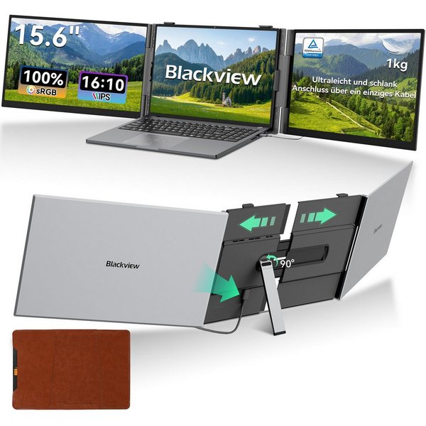 blackview FHD Gaming Monitor, Laptop-Bildschirm-Extender, Dual-Screen, IPS LCD Portabler Monitor (1920x1200 px, Full HD, IPS, 1kg, 16:10, 14-17,3 Zoll & Windows