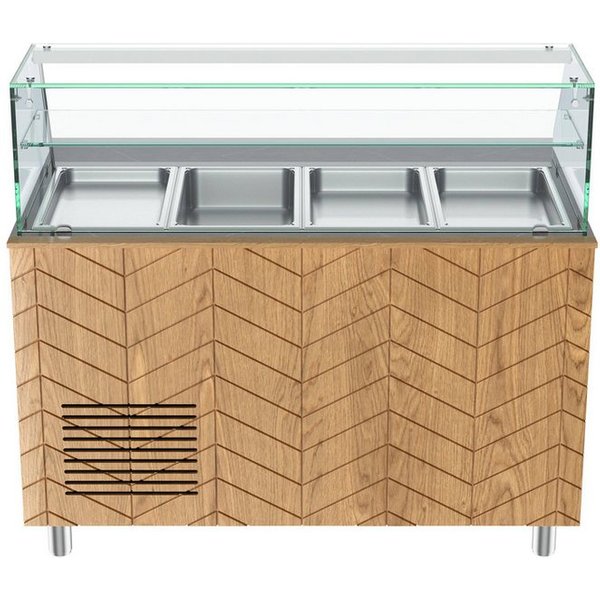 Gastronics Pizzaofen Salattheke Premium 141 x 70 x 125 cm schwarzer Compact LED 2 Türen